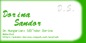 dorina sandor business card